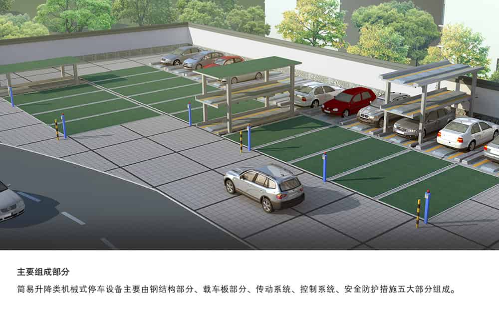 甘肅蘭州PJS2D1正一負一地坑簡易升降立體車庫設備主要組成部分.jpg